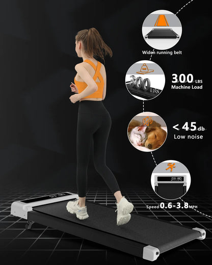 Walking Pad with Incline, Walking Pad Treadmill 2 in 1 Walking Pad for Walking and Jogging, 2.5HP Compact Treadmill for Home Office with Remote Control, LED Display